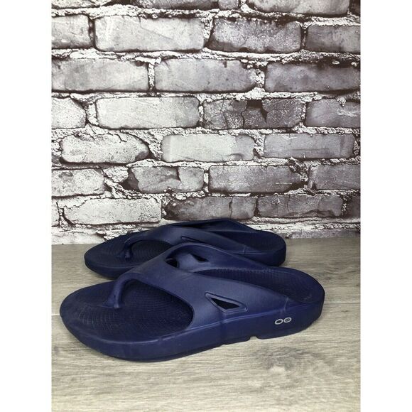 OOFOS OOriginal Navy Blue Lightweight Recovery Flip Flops Sandals Men 42EU/9M US - Picture 9 of 16